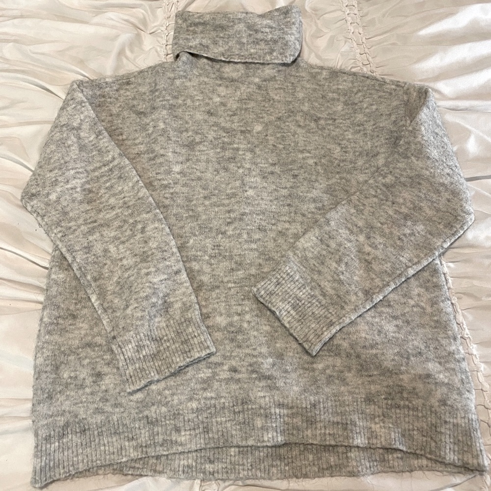 Grey Turtleneck Sweater